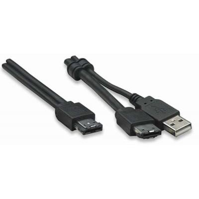 Кабель для передачі даних eSATA to eSATA+USB 2.0 1.0m Manhattan (325301)