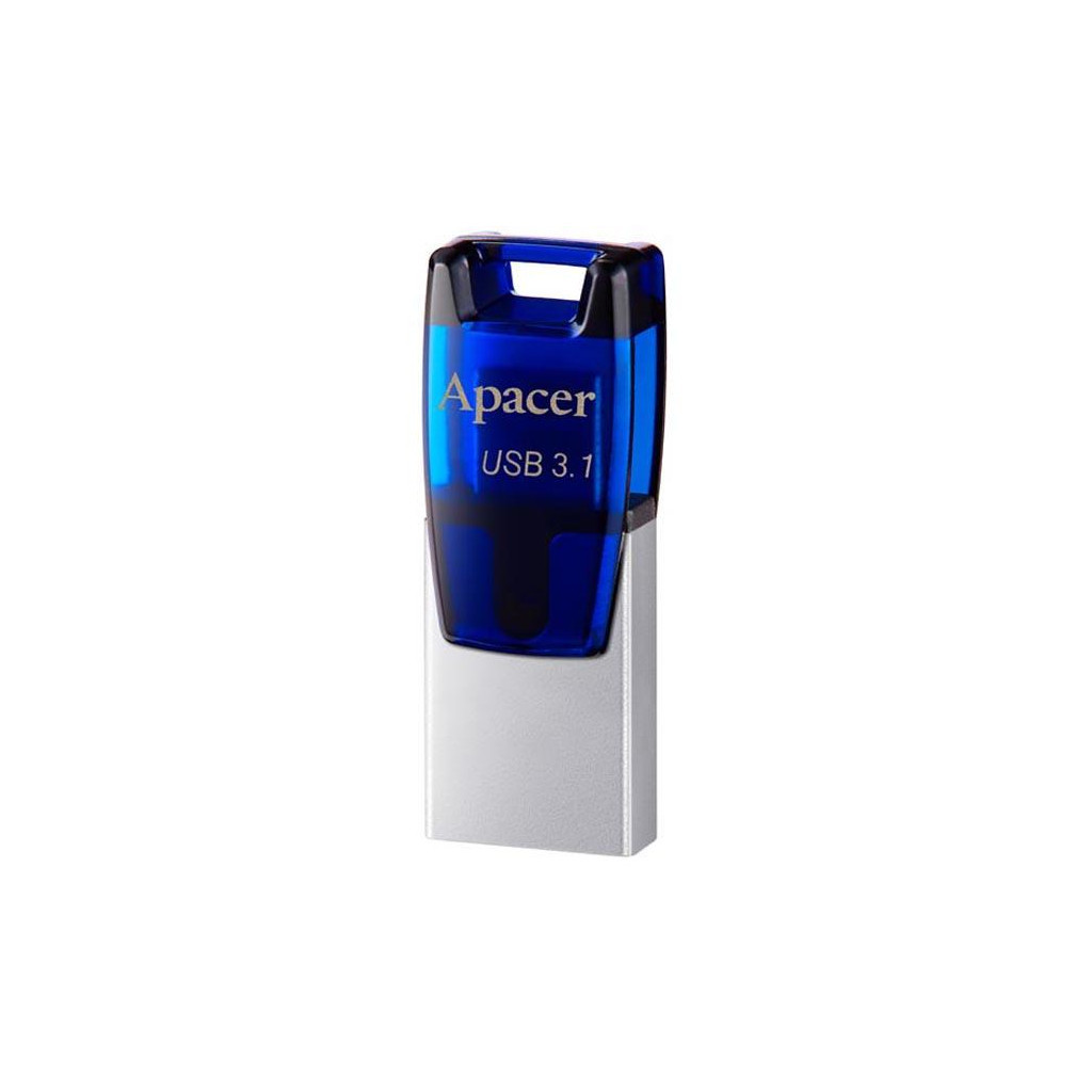 USB флеш накопичувач Apacer 8GB AH179 Blue USB 3.1 OTG (AP8GAH179U-1)