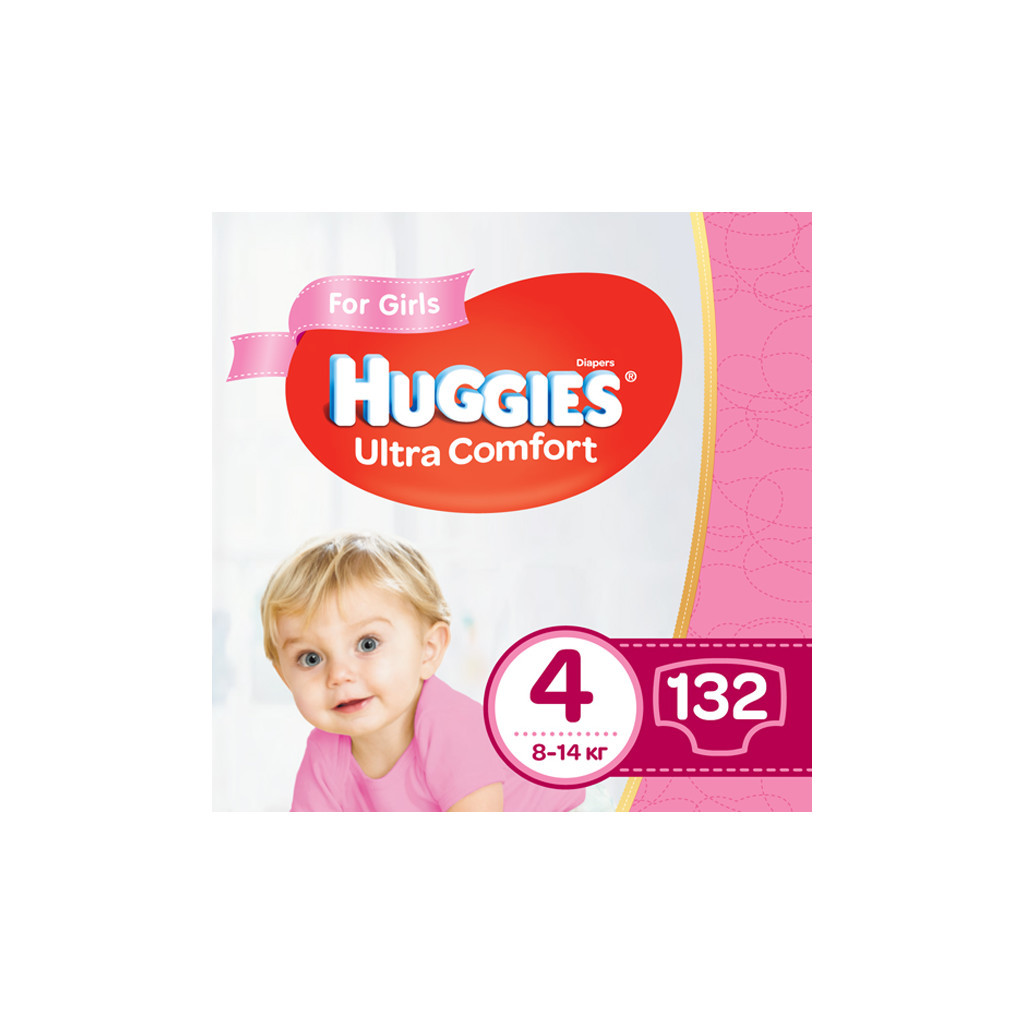 Підгузок Huggies Ultra Comfort 4 Mega для дівчаток 132 шт (5029054218105)