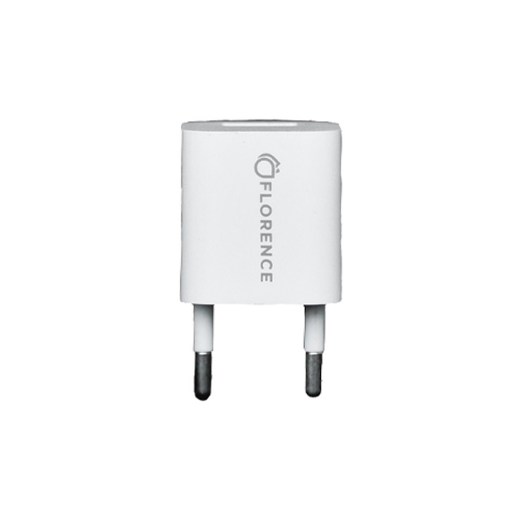 Зарядний пристрій Florence 1USB 1A + microUSB cable white (FL-1000-WM)