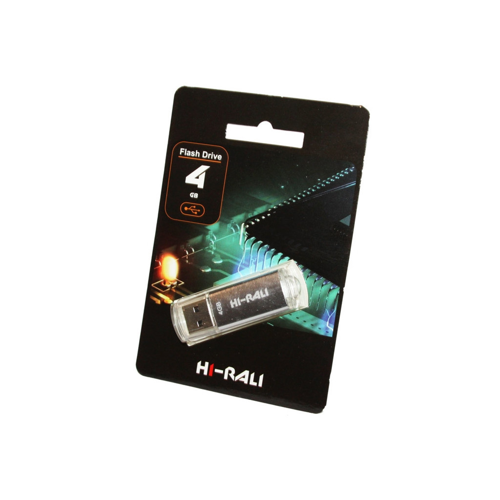 USB флеш накопичувач Hi-Rali 4GB Rocket Series Silver USB 2.0 (HI-4GBVCSL)