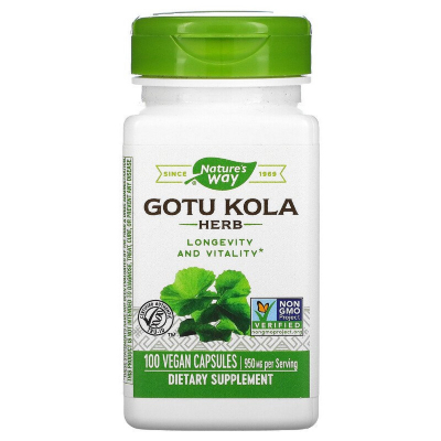 Трави Nature's Way Готу Кола, 950 мг, Gotu Kola, 100 вегетаріанських капсул (NWY-14000)