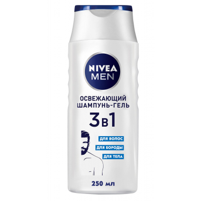 Шампунь Nivea Men 3 в 1 Освіжаючий 250 мл (4005900654809)