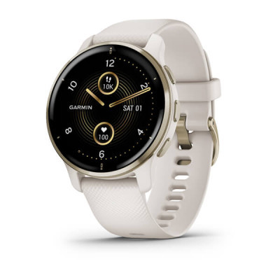 Смарт-годинник Garmin Venu 2 Plus, Ivory + Cream Gold, GPS (010-02496-12)