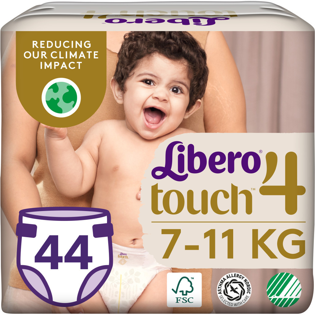 Підгузок Libero Touch Розмір 4 (7-11 кг) 44 шт (7322541750217)