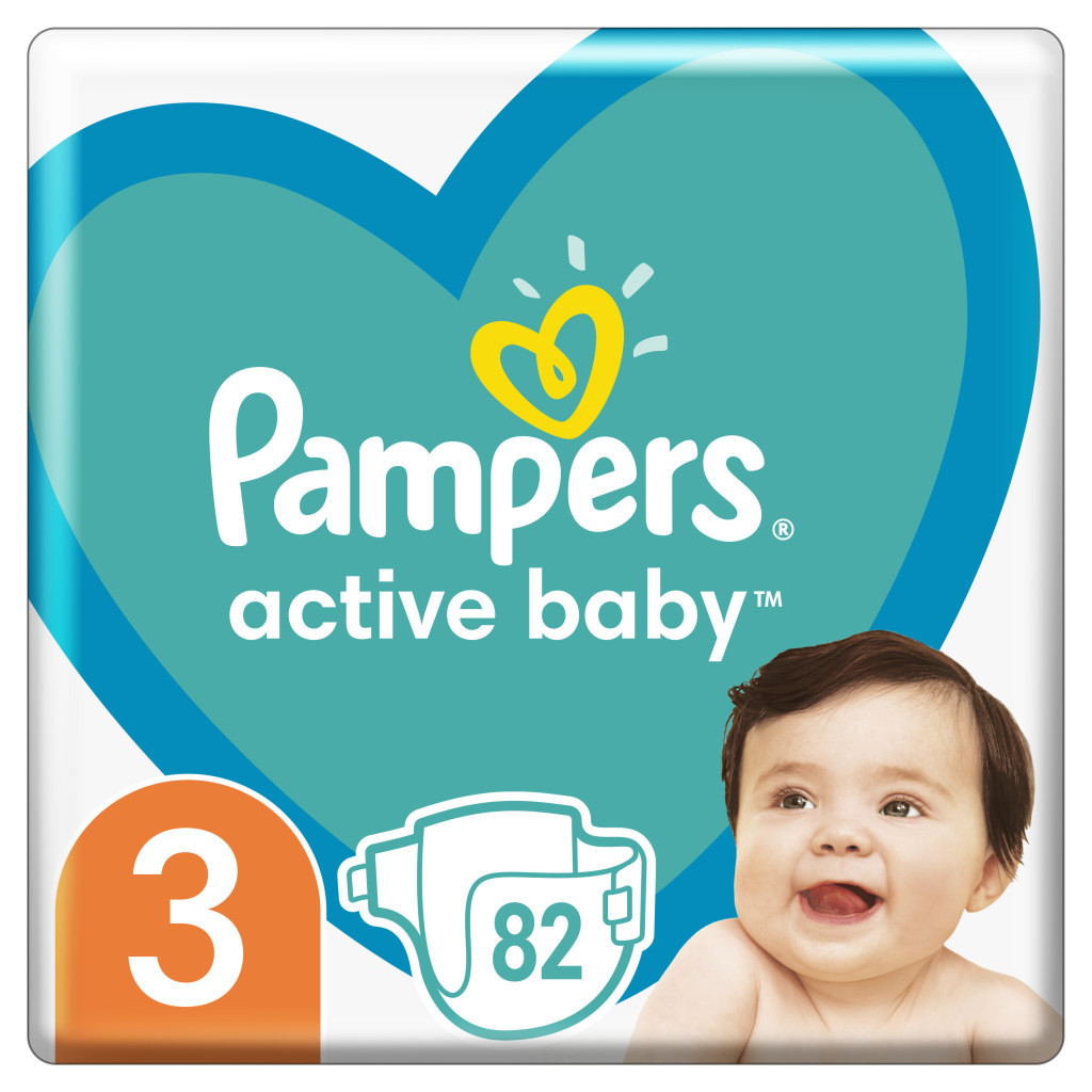 Підгузок Pampers Active Baby Midi Розмір 3 (6-10 кг) 82 шт (8001090948175)