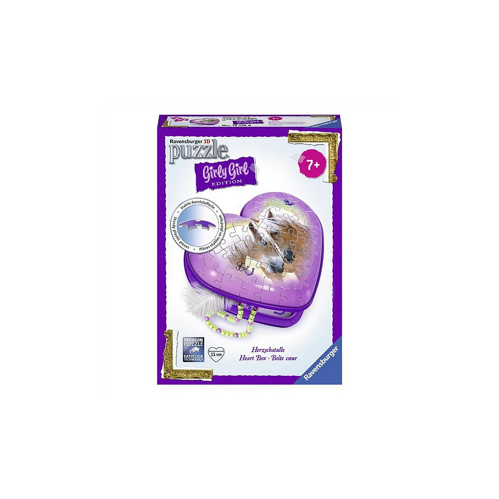 Пазл Ravensburger 3D Girly Girl. Шкатулка Коні 54 елемента (RSV-121199)