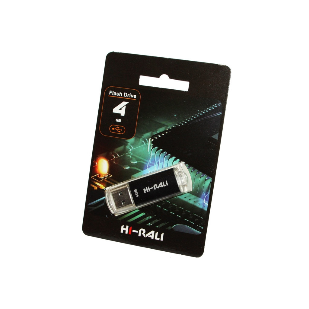 USB флеш накопичувач Hi-Rali 4GB Rocket Series Black USB 2.0 (HI-4GBVCBK)