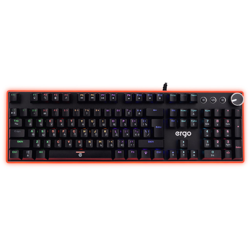 Клавіатура Ergo KB-955 Blue Switch RGB USB Black (KB-955)