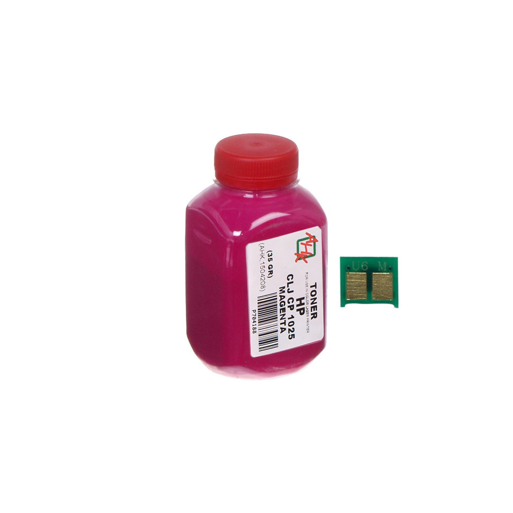 Тонер HP CLJ CP1025 35г Magenta +chip AHK (1500126)