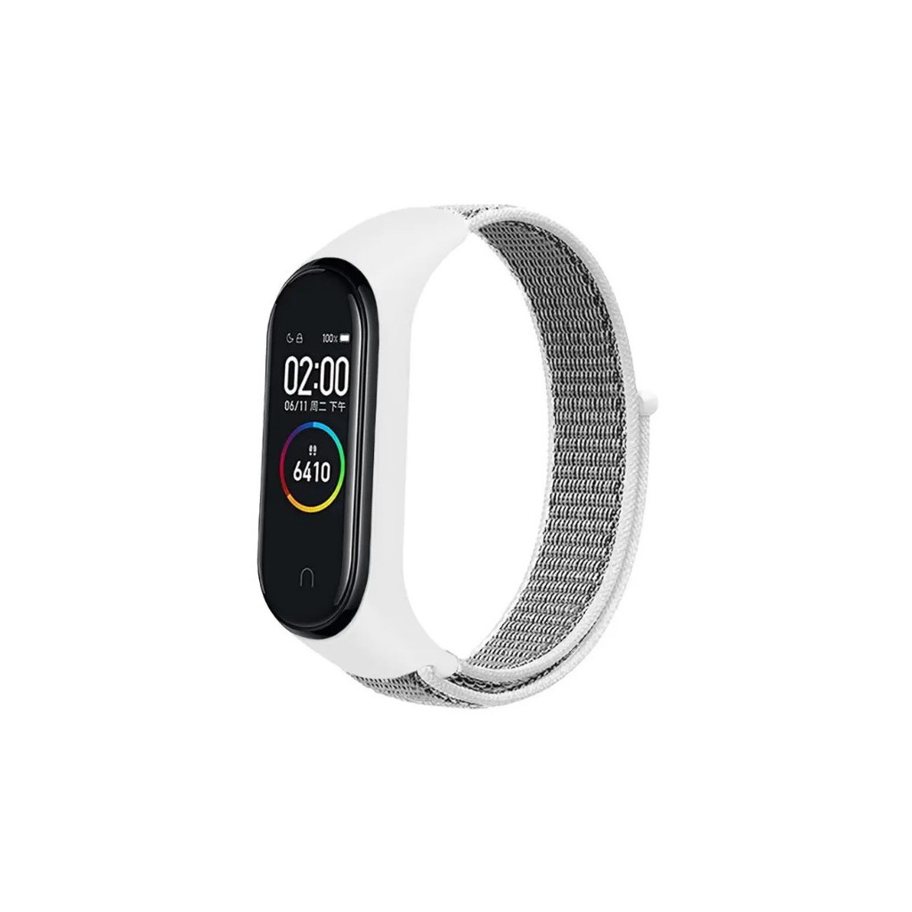 Ремінець до фітнес браслета BeCover Nylon Style для Xiaomi Mi Smart Band 7 White-Gray (707663)