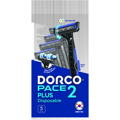 Бритва Dorco Pace 2 Plus для чоловіків 2 леза 5 шт. (8801038583907)