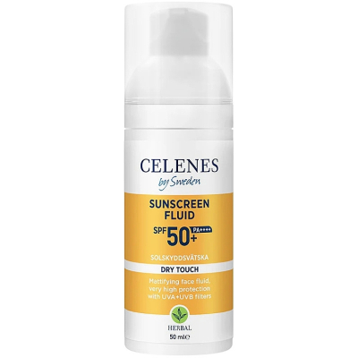 Засіб від засмаги Celenes Sunscreen Dry Touch Fluid SPF50+ Сонцезахисний флюїд 50 мл (7350104249137)