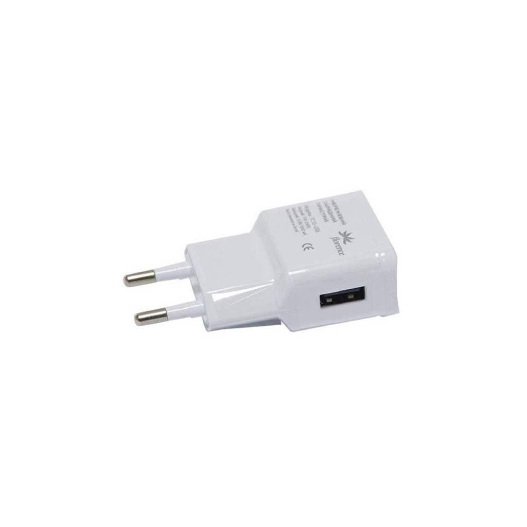 Зарядний пристрій Florence USB, 1.0A white (TC10-USBWH)