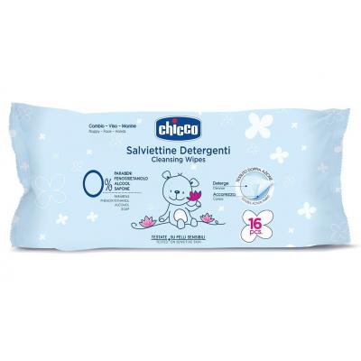 Дитячі вологі серветки Chicco мягкие очищающие 16 шт. (09163.20)