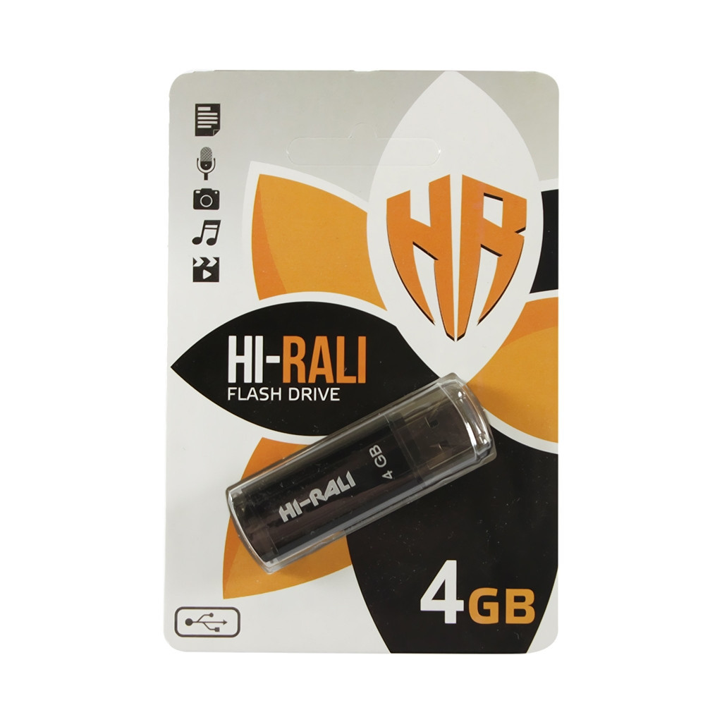 USB флеш накопичувач Hi-Rali 4GB Stark Series Black USB 2.0 (HI-4GBSTBK)