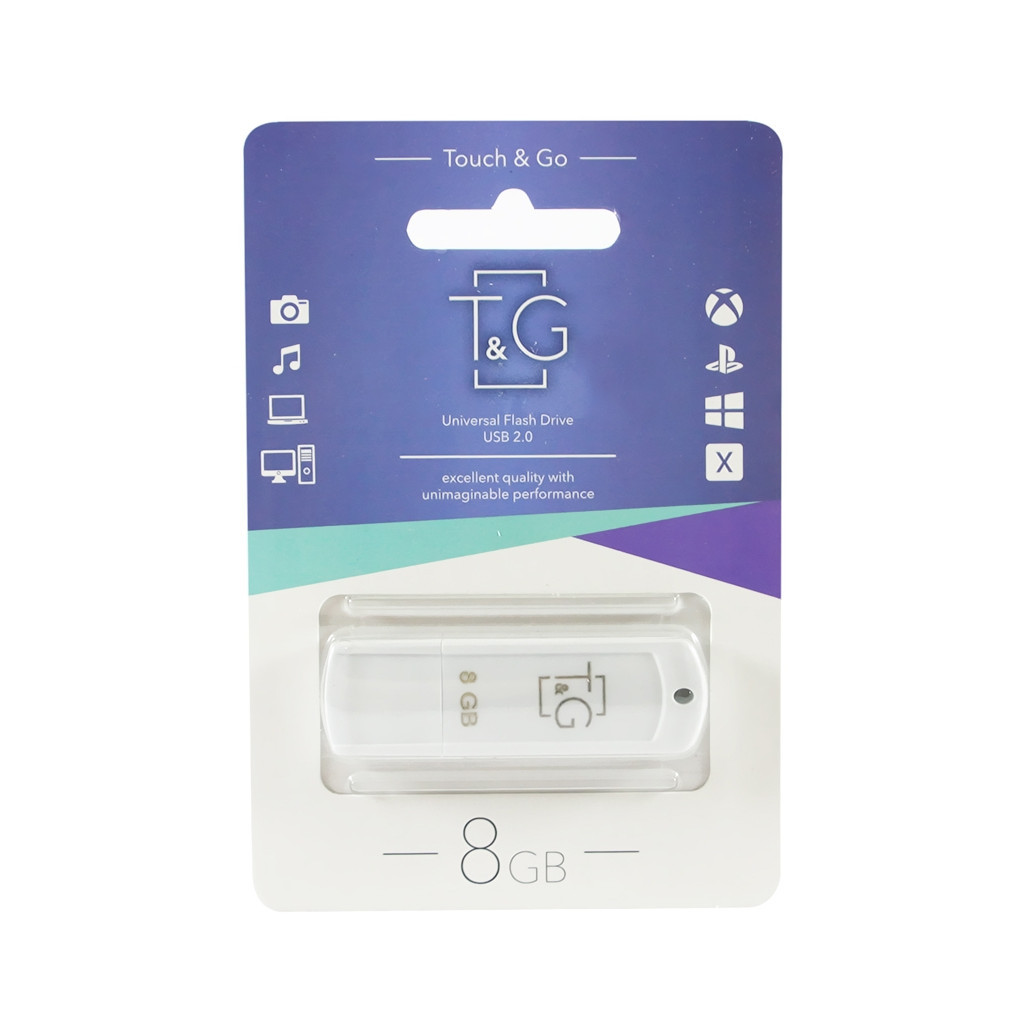 USB флеш накопичувач T&G 8GB 011 Classic Series White USB 2.0 (TG011-8GBWH)