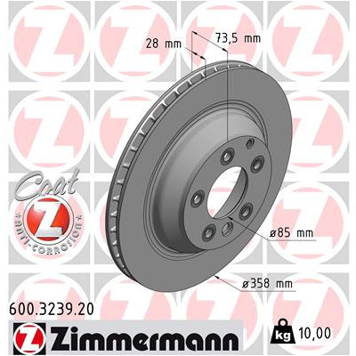 Гальмівний диск ZIMMERMANN 600.3239.20