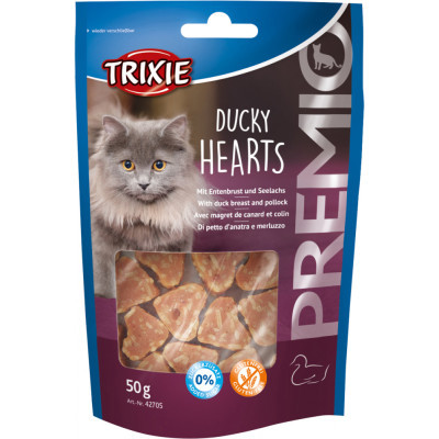 Ласощі для котів Trixie Premio Hearts качка/минтай 50 г (4011905427058)