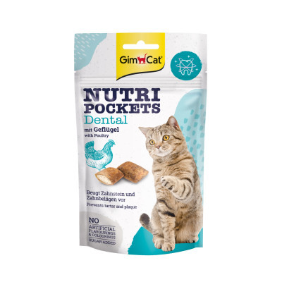 Ласощі для котів GimCat Nutri Pockets Dental для росту зубів 60 г (4002064419244)