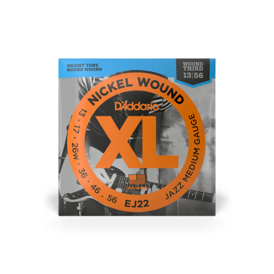 Струни для гітари D'Addario XL Nickel Wound Jazz Medium (13-56) (EJ22)