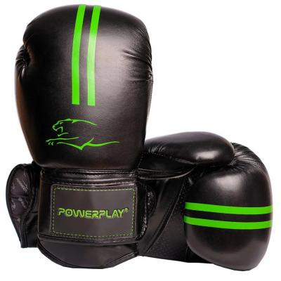 Боксерські рукавички PowerPlay 3016 12oz Black/Green (PP_3016_12oz_Black/Green)