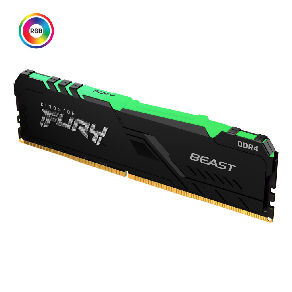 Модуль пам'яті для комп'ютера DDR4 8GB 3600 MHz Fury Beast RGB Kingston Fury (ex.HyperX) (KF436C17BBA/8)