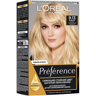 Фарба для волосся L'Oreal Paris Preference 9.13 - Дуже світло-русявий бежевий (3600520248844)