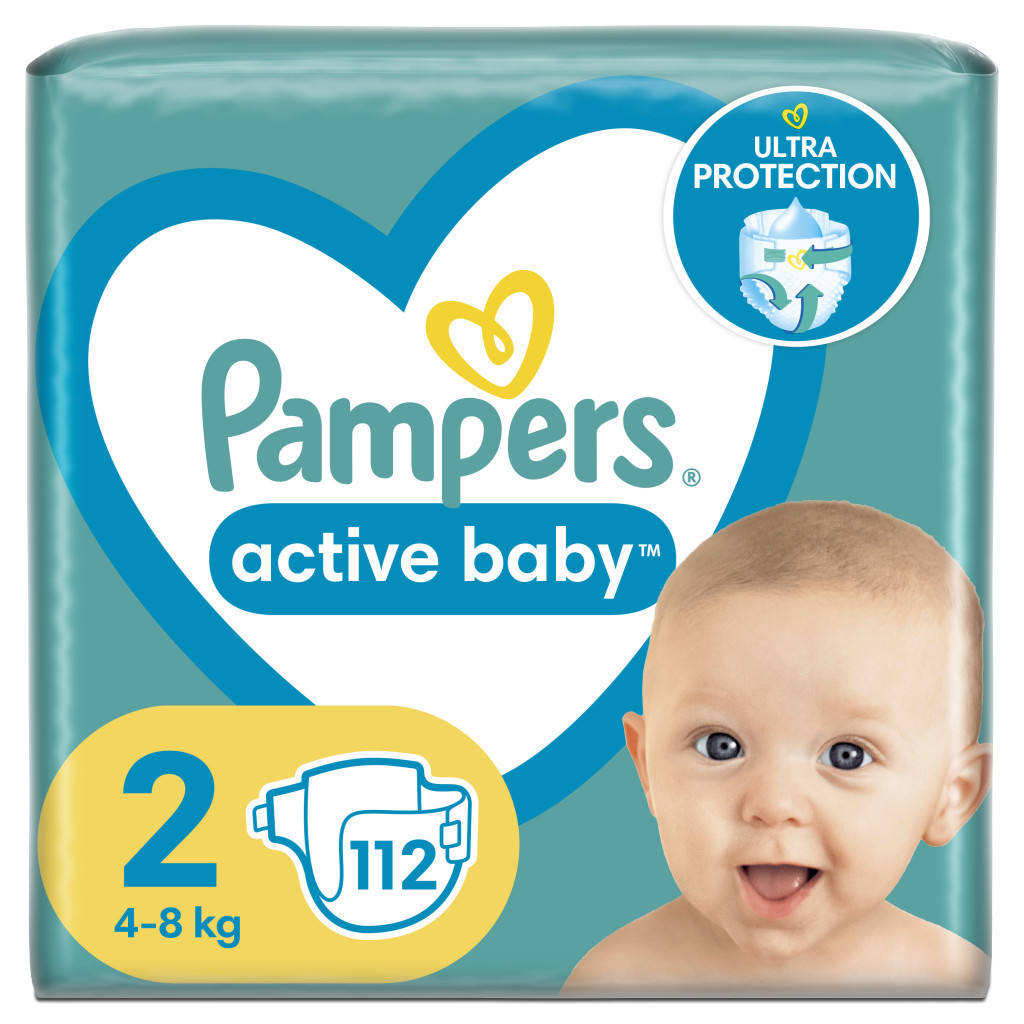 Підгузок Pampers Active Baby Розмір 2 (4-8 кг), 112 шт (8006540045909)