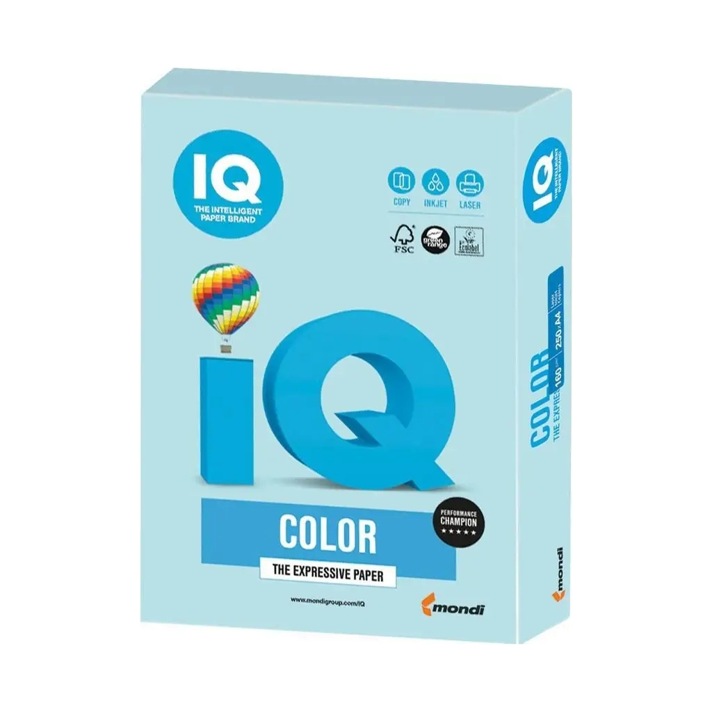 Папір Mondi IQ color А4 pastel, 80g 500sheets, Blue (MB30/A4/80/IQ)