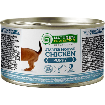 Консерви для собак Nature's Protection Puppy Starter Mousse Chicken 200 г (KIK45514)