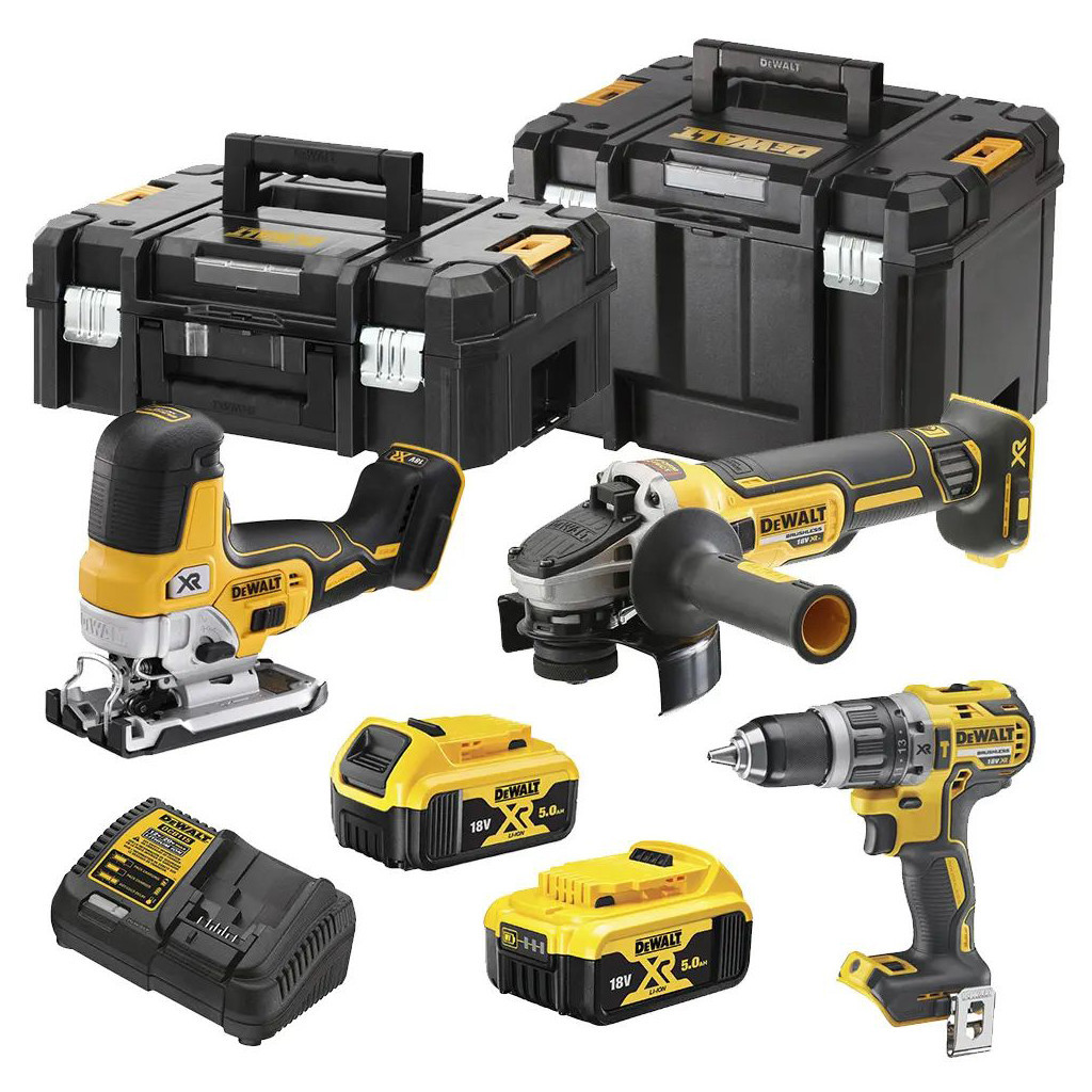 Набір електроіструментів DeWALT 3 од. 18 В XR Li-lon, вага 11.7 кг, 2 кейса, 2 АКБ та ЗП (DCK329P2T)