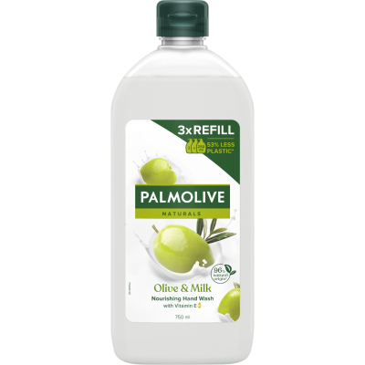 Рідке мило Palmolive Naturals Інтенсивне зволоження Молочко та оливка змінний блок 750 мл (8693495025263)