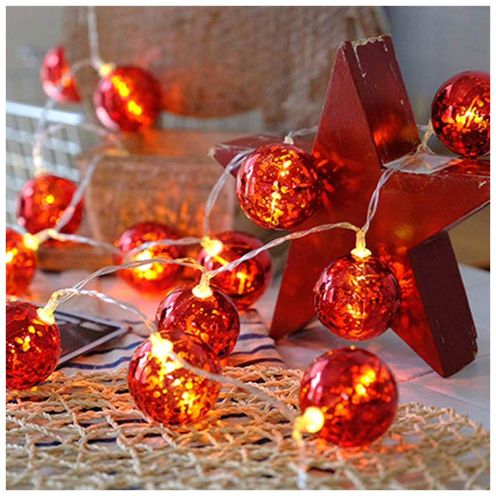 Гірлянда ColorWay Світлодіодна Christmas lights ball 6 см 20 LED 3 м USB Red (CW-MC-LB20U)