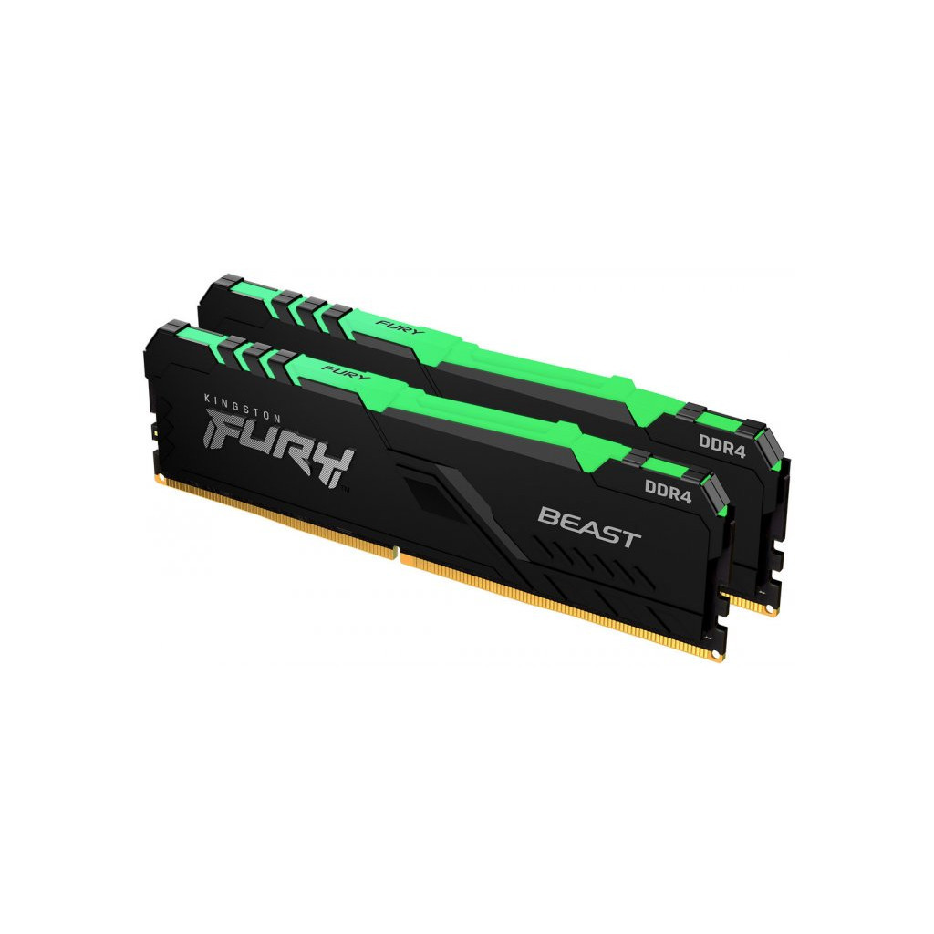 Модуль пам'яті для комп'ютера DDR4 16GB (2x8GB) 3600 MHz Fury Beast RGB Kingston Fury (ex.HyperX) (KF436C17BBAK2/16)