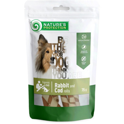 Ласощі для собак Nature's Protection Rabbit and cod rolls 75 г (SNK46095)