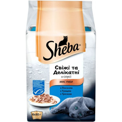 Вологий корм для кішок Sheba Fresh&Fine Рибний мікс 6х50 г (4770608259785)