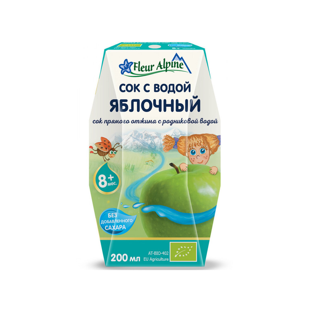 Сік дитячий Fleur Alpine Яблуко з природною водою 200 мл (9002711027513)