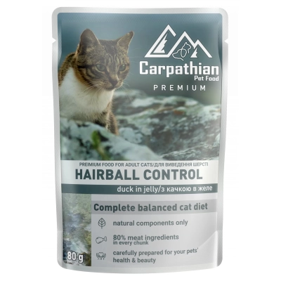 Вологий корм для кішок Carpathian Pet Food з куркою в желе 80 г (4820111141371)