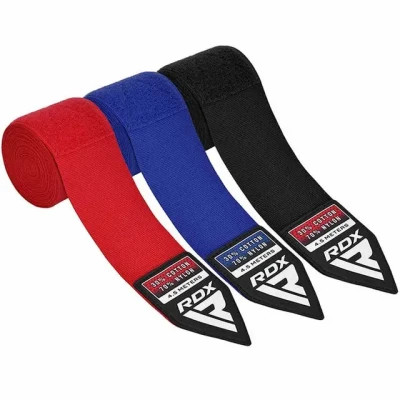 Бинт для спорту RDX для боксу RB Hand Wraps Combine 3 пари Red,Black,Blue (4.5м.) (HWC-RBU+)