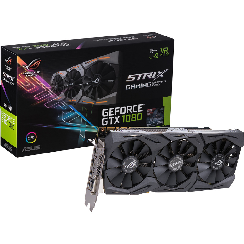 Відеокарта ASUS GeForce GTX1080 8192Mb ROG STRIX GAMING A (STRIX-GTX1080-A8G-GAMING)