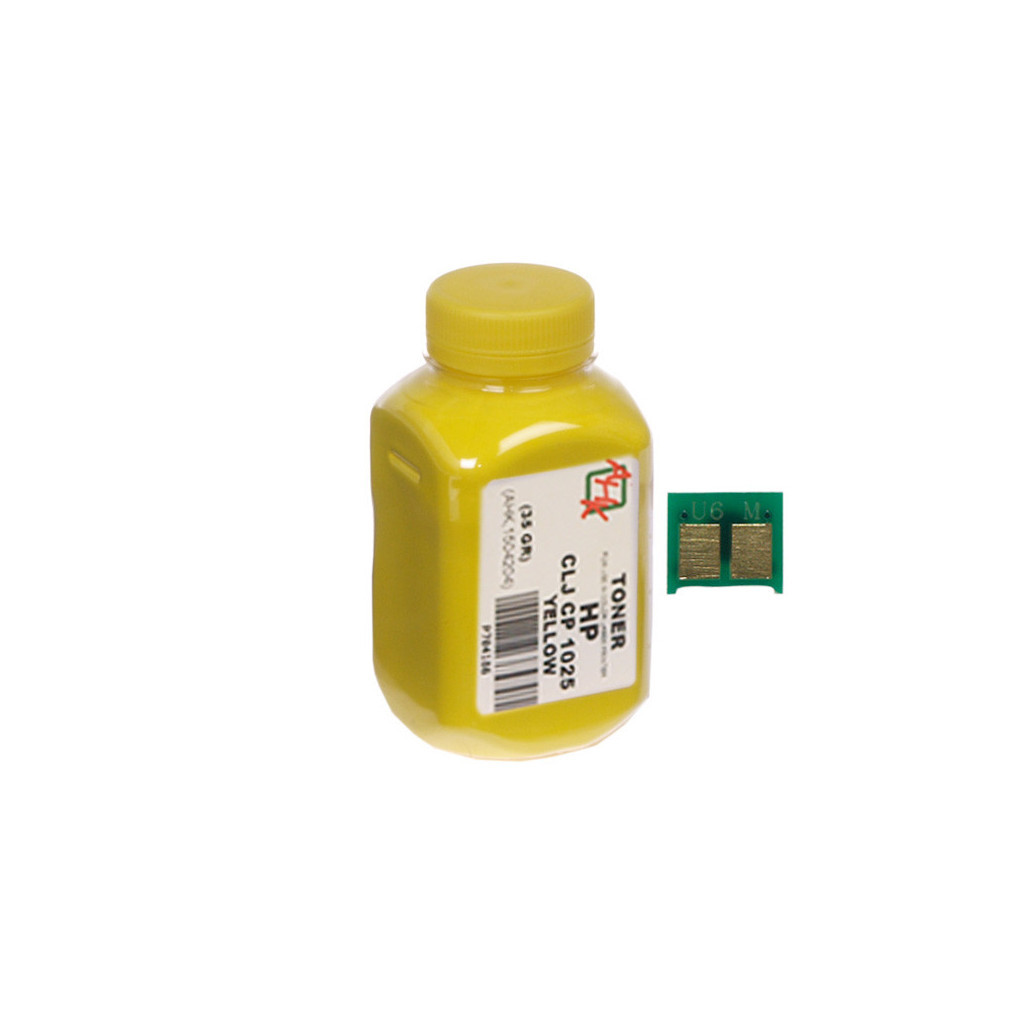 Тонер HP CLJ CP1025 35г Yellow +chip AHK (1500128)