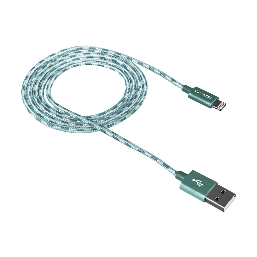 Дата кабель USB 2.0 AM to Lightning 1.0m Green Canyon (CNE-CFI3G)