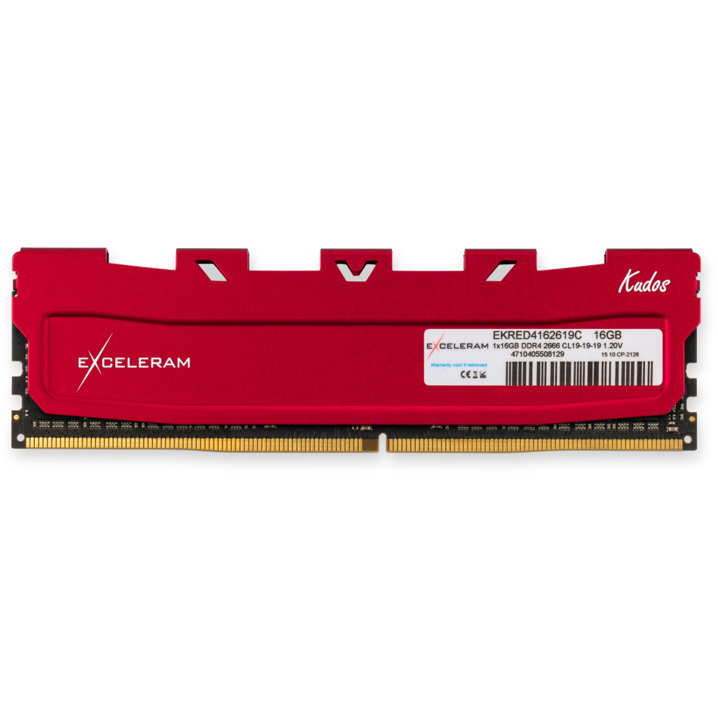 Модуль пам'яті для комп'ютера DDR4 16GB 2666 MHz Red Kudos eXceleram (EKRED4162619C)