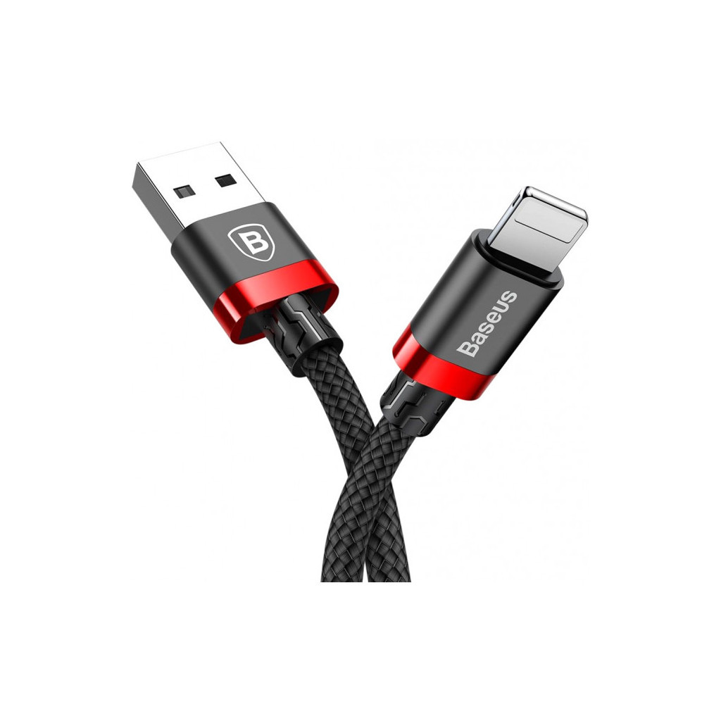 Дата кабель Baseus USB 2.0 AM to Lightning 1.0m Cafule Black-Red (CALKLF-B19)