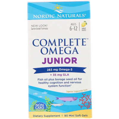 Жирні кислоти Nordic Naturals Риб'ячий Жир для Підлітків, Смак Лимона, Complete Omega Juni (NOR-01775)