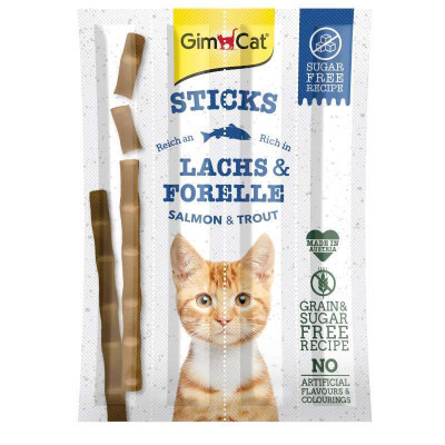 Ласощі для котів GimCat Sticks Lanchs&Forelle 4 шт (лосось та форель) (4002064400174)