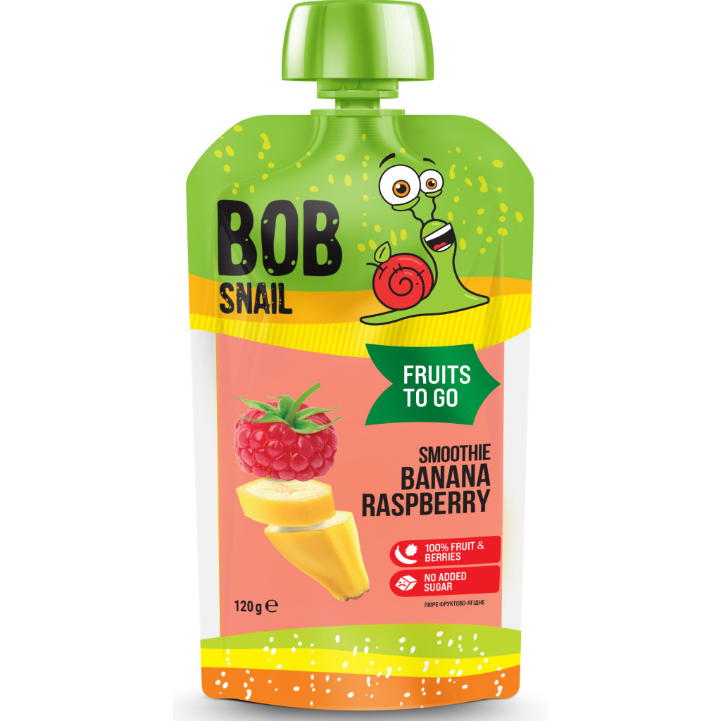 Дитяче пюре Bob Snail Равлик Боб Смузі Банан-Малина 120 г (4820219346364)