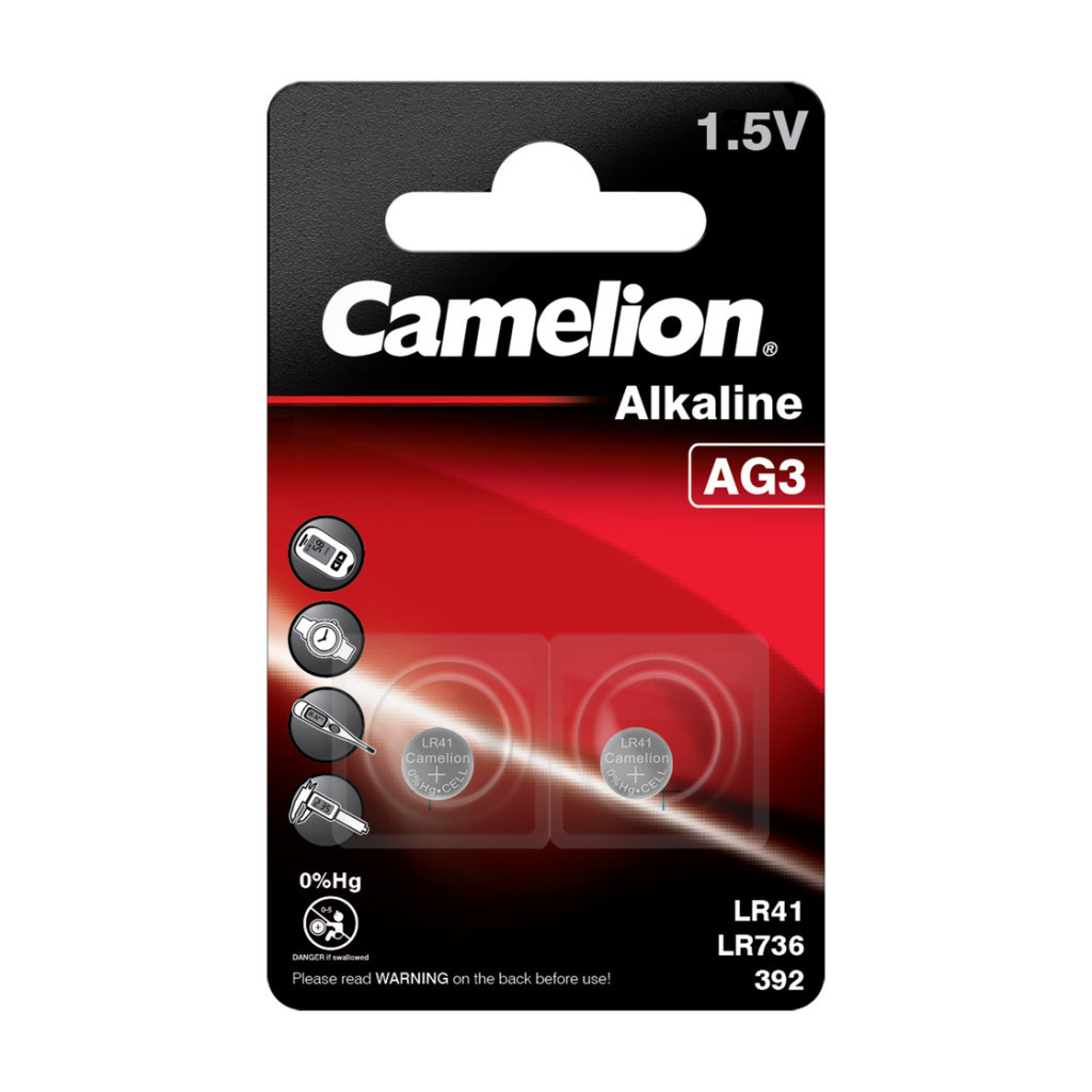 Батарейка AG3 / LR41 Alkaline * 2 Camelion (AG3-BP2)