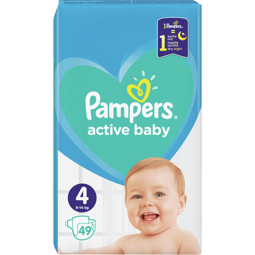 Підгузок Pampers Active Baby Maxi Розмір 4 (9-14 кг), 49 шт (8001090949851)